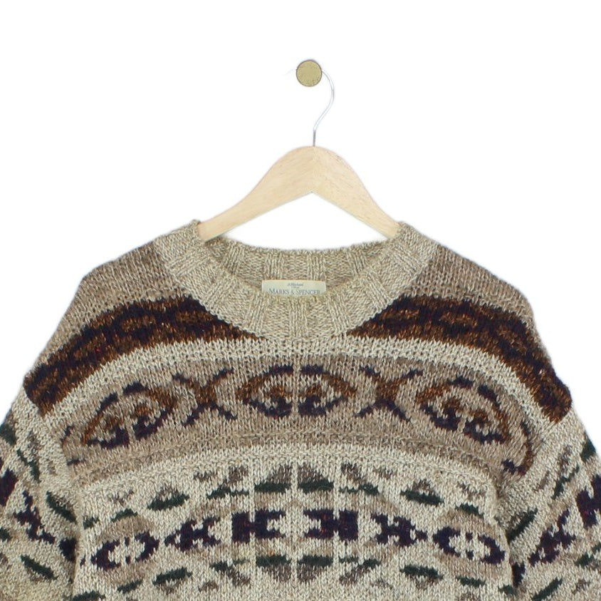 Mens Fair Isle Jumper Made In Italy Knitted