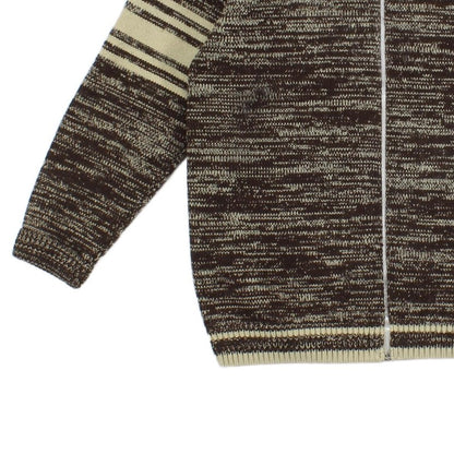 Mens Vintage 1970S Cardigan Knitted Striped Full Zip