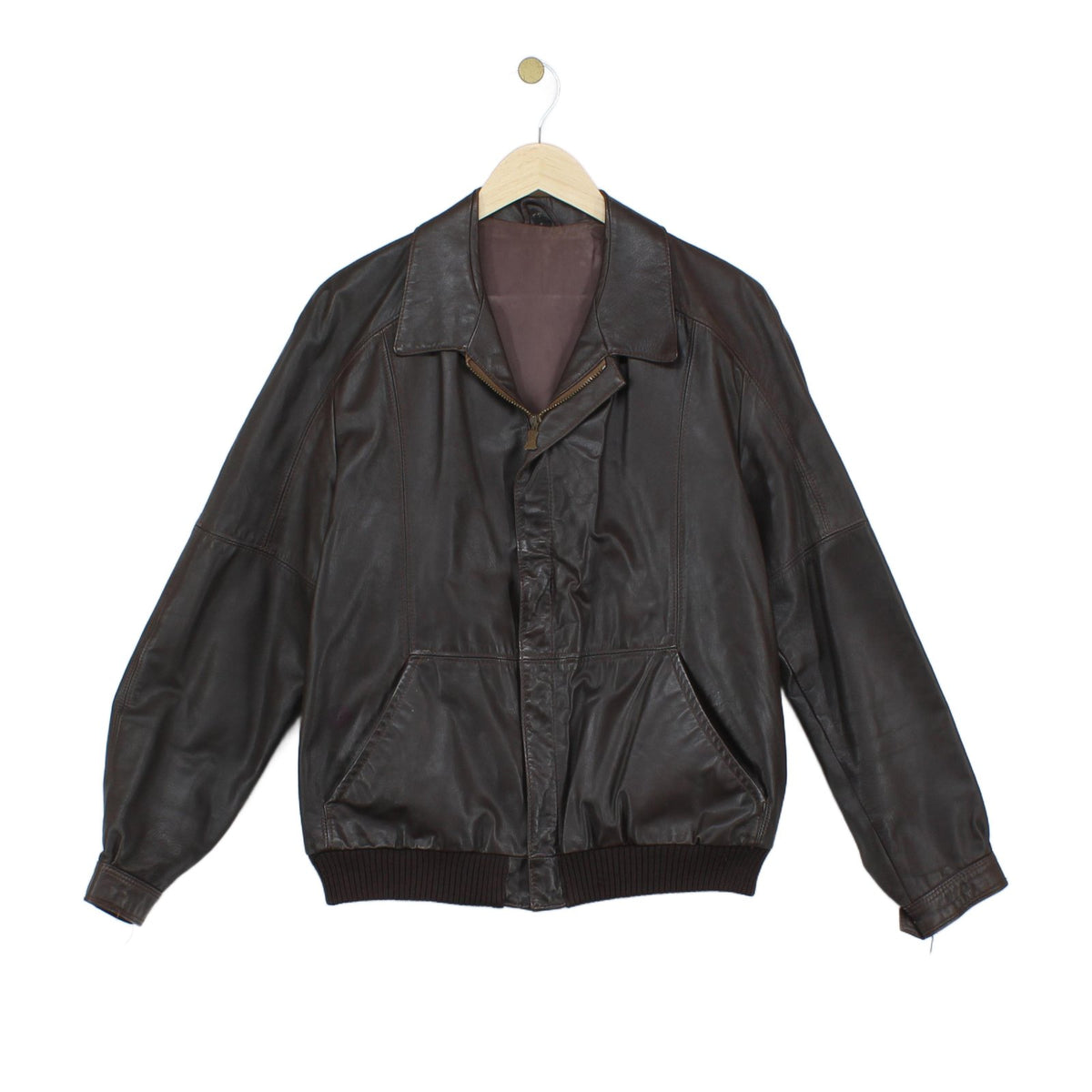 Mens Leather Jacket Full Zip Made In Sweden