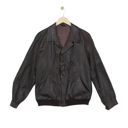 Mens Leather Jacket Full Zip Made In Sweden