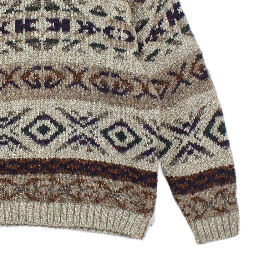 Mens Fair Isle Jumper Made In Italy Knitted