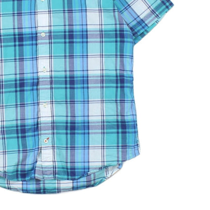 Mens Check Shirt Plaid Short Sleeve