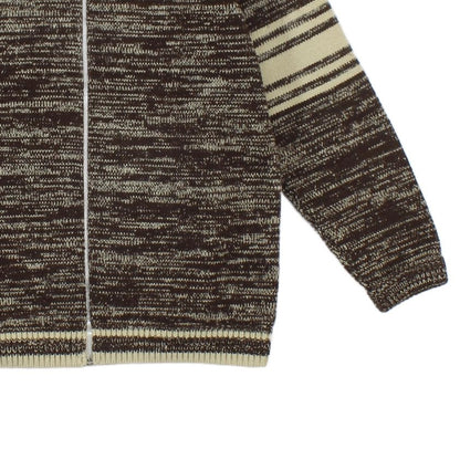 Mens Vintage 1970S Cardigan Knitted Striped Full Zip