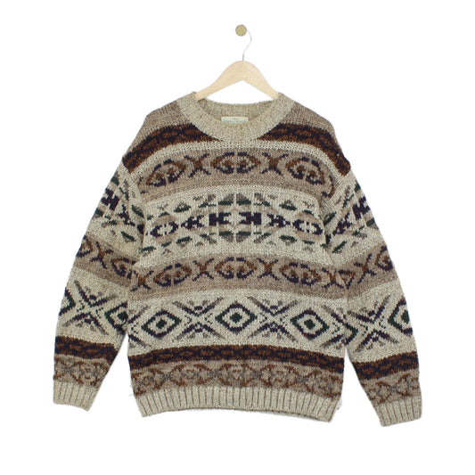 Mens Fair Isle Jumper Made In Italy Knitted