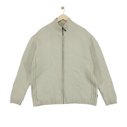 Mens Cardigan Ribbed Knit Full Zip