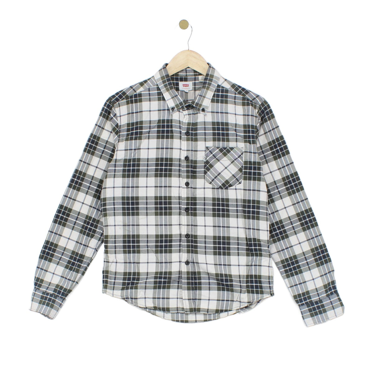 Mens Plaid Shirt Button Up Long Sleeve