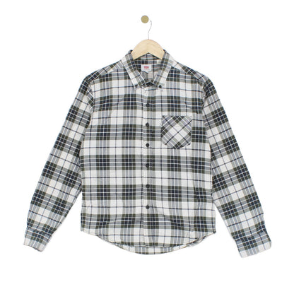 Mens Plaid Shirt Button Up Long Sleeve