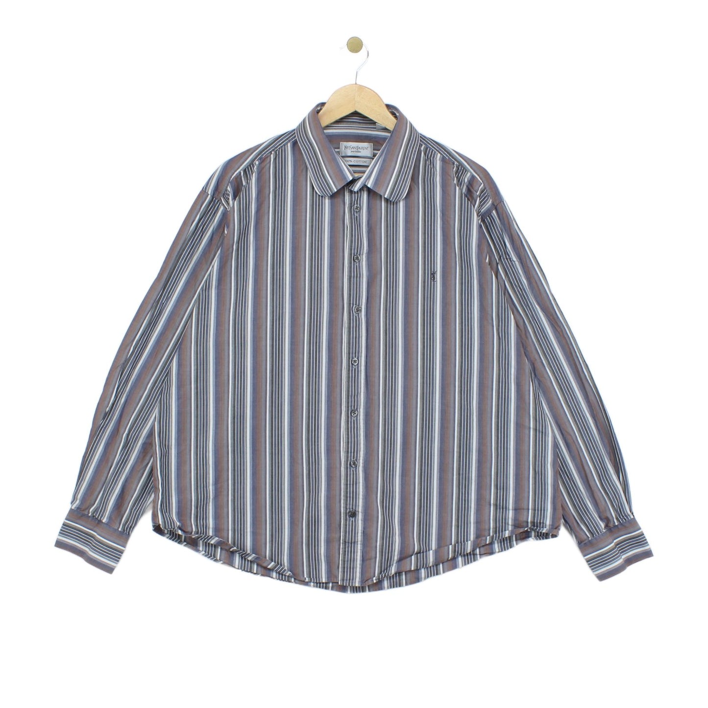 Mens Striped Shirt Button Up