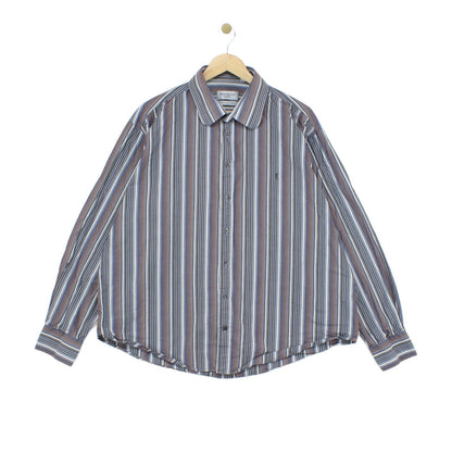 Mens Striped Shirt Button Up