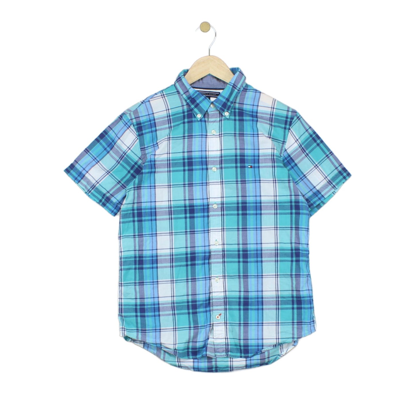Mens Check Shirt Plaid Short Sleeve