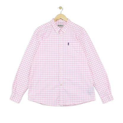 Mens Check Shirt Tailored Fit Long Sleeve