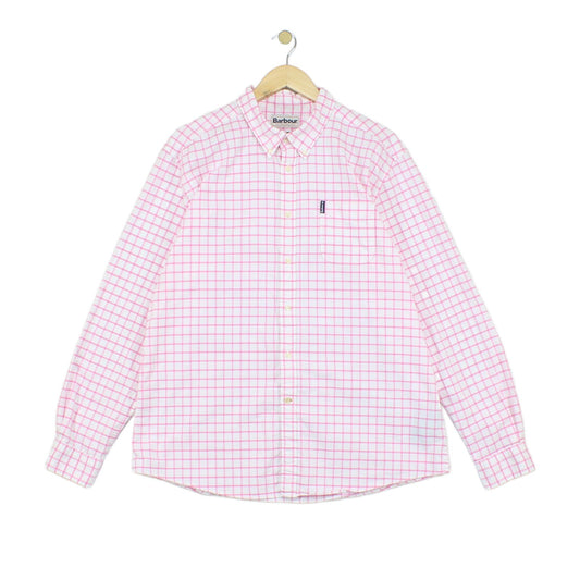Mens Check Shirt Tailored Fit Long Sleeve