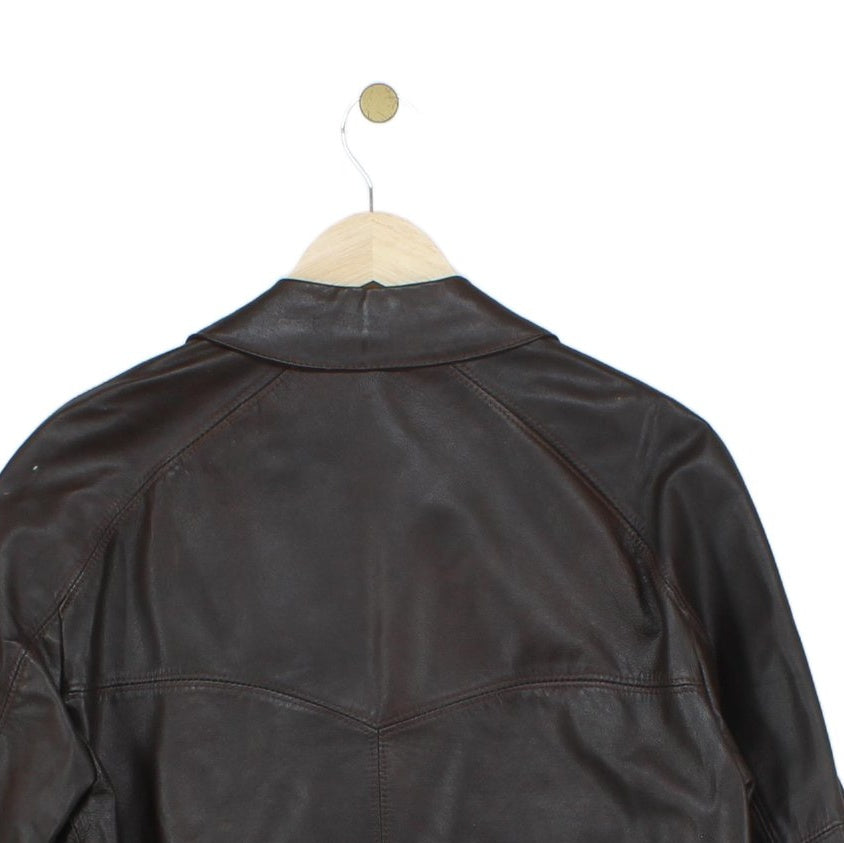 Mens Leather Jacket Full Zip Made In Sweden