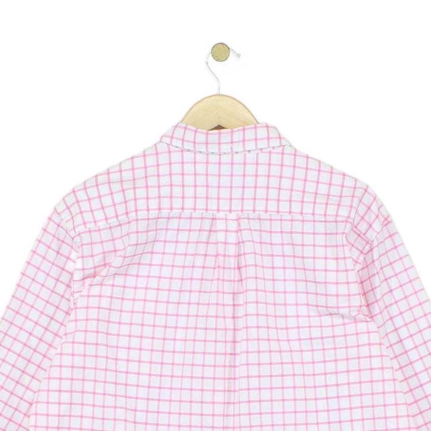 Mens Check Shirt Tailored Fit Long Sleeve