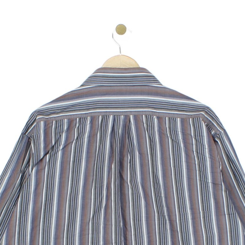 Mens Striped Shirt Button Up