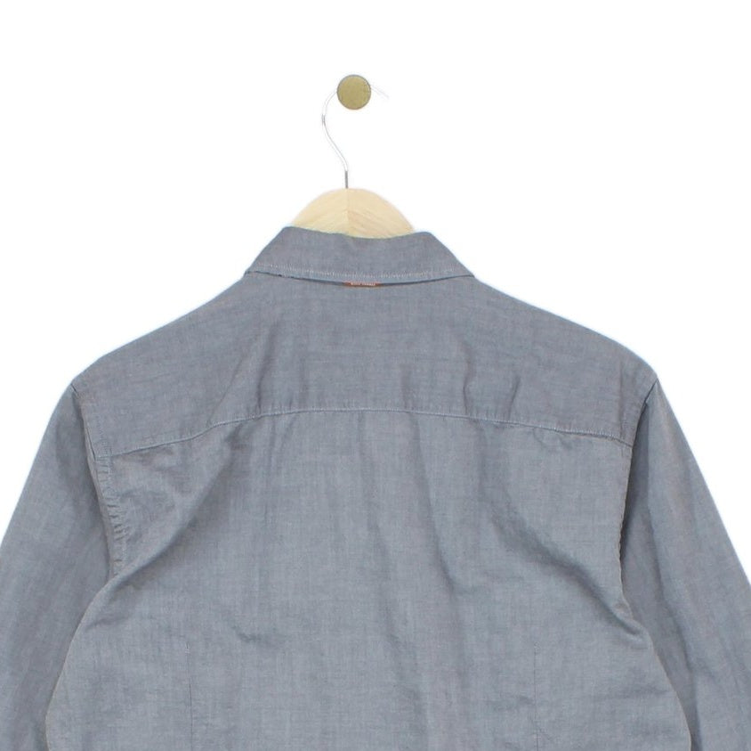 Mens Shirt Slim Fit Button Up Long Sleeve