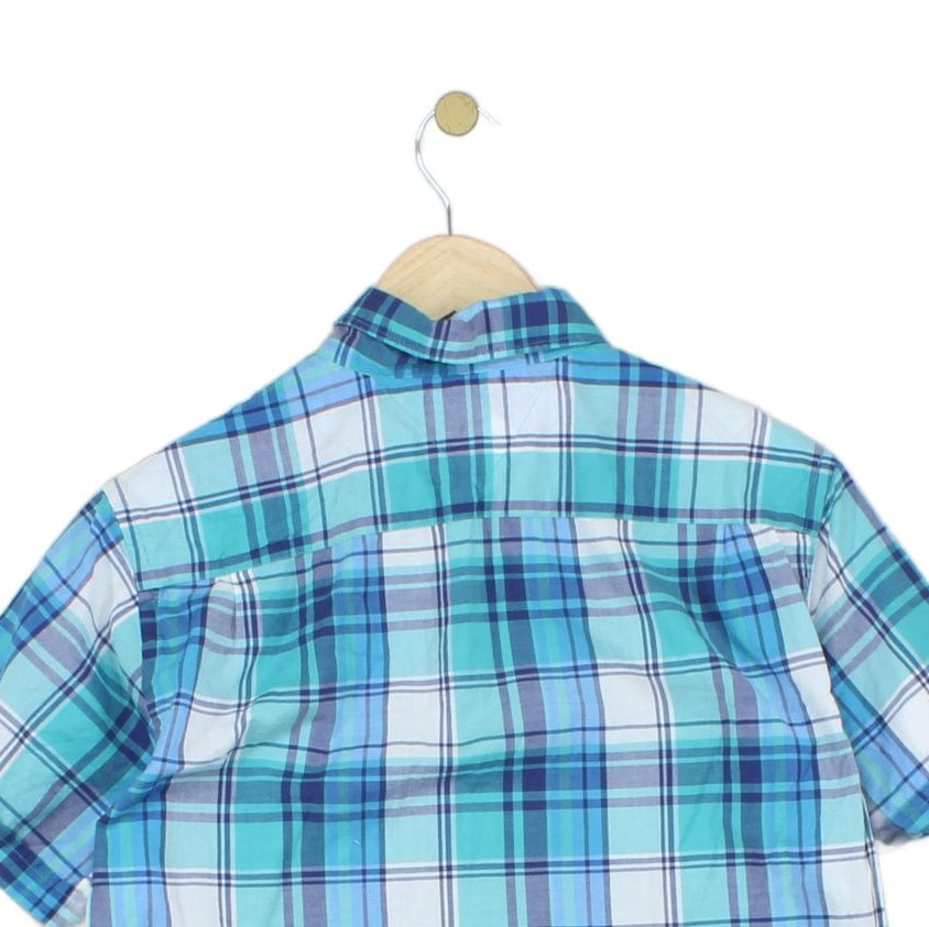 Mens Check Shirt Plaid Short Sleeve