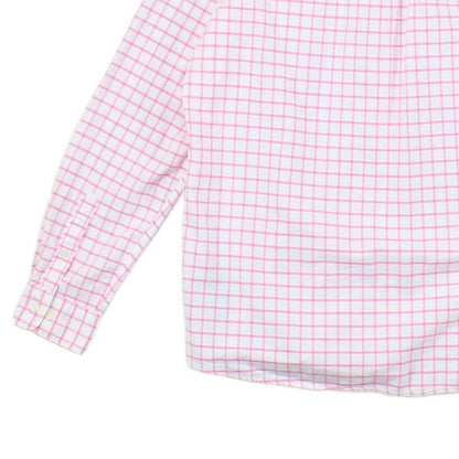 Mens Check Shirt Tailored Fit Long Sleeve