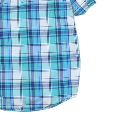 Mens Check Shirt Plaid Short Sleeve