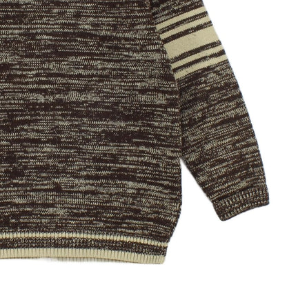 Mens Vintage 1970S Cardigan Knitted Striped Full Zip
