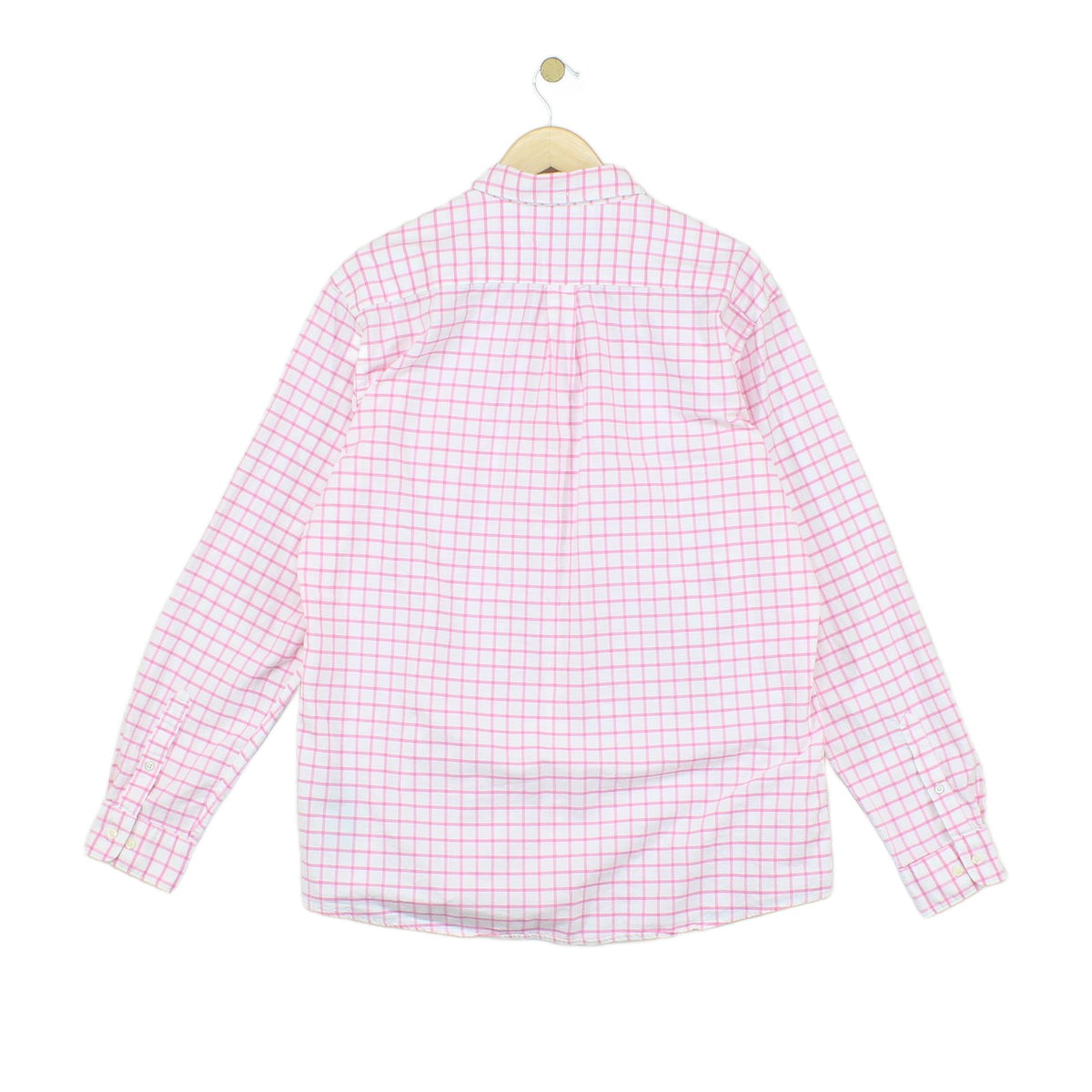 Mens Check Shirt Tailored Fit Long Sleeve