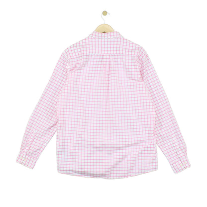 Mens Check Shirt Tailored Fit Long Sleeve