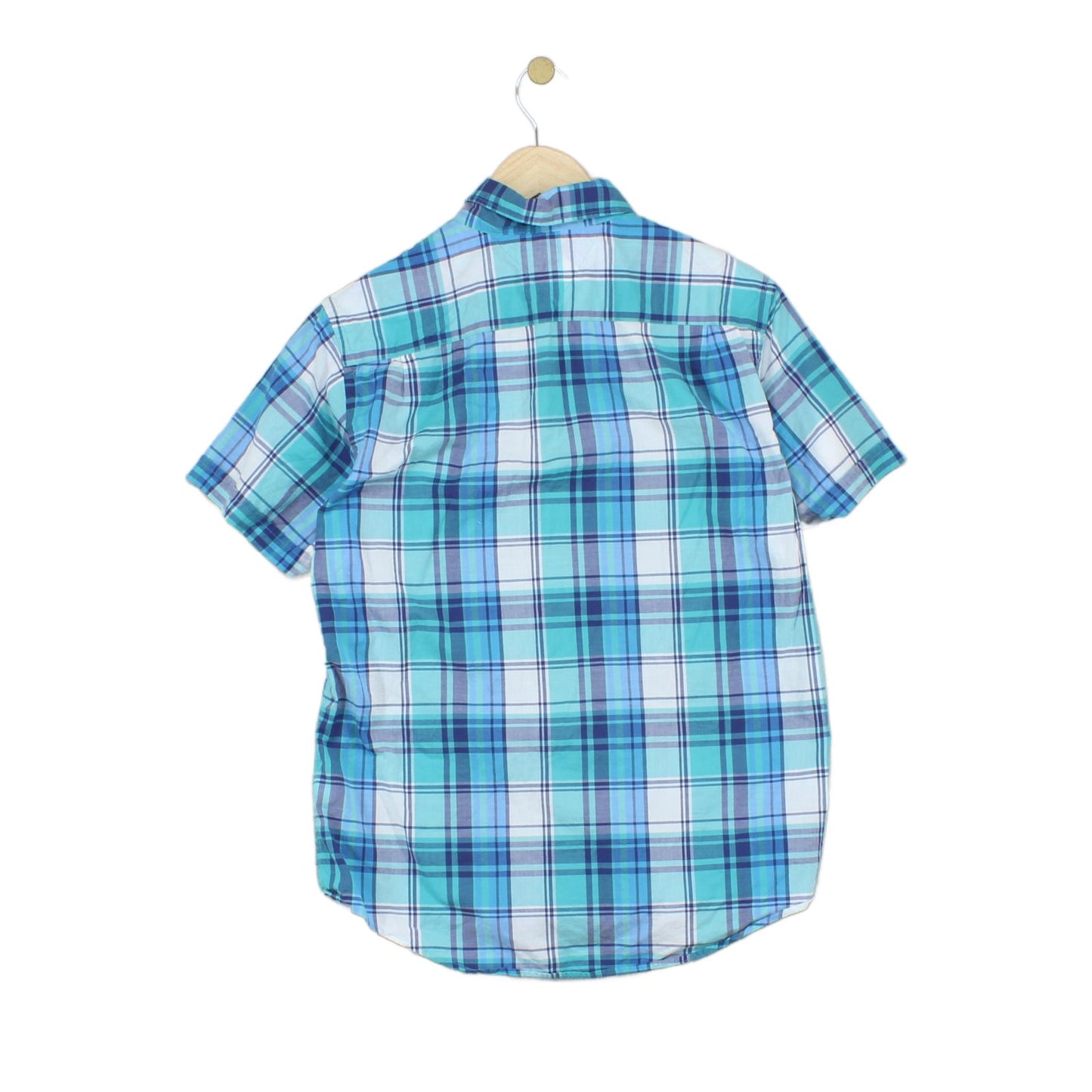 Mens Check Shirt Plaid Short Sleeve