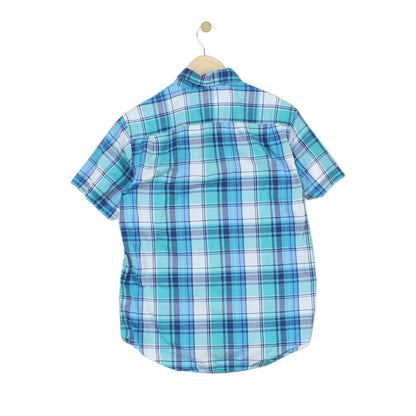 Mens Check Shirt Plaid Short Sleeve
