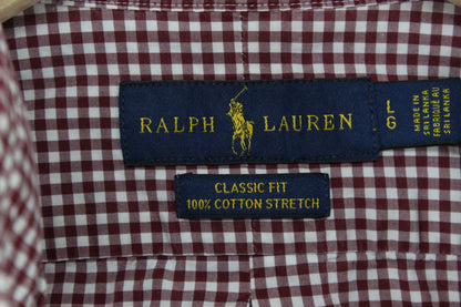 Mens Check Shirt Long Sleeve Classic Fit