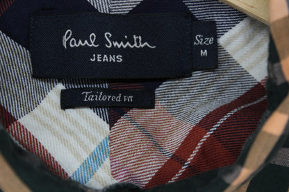 Mens Plaid Shirt Tailored Short Sleeve