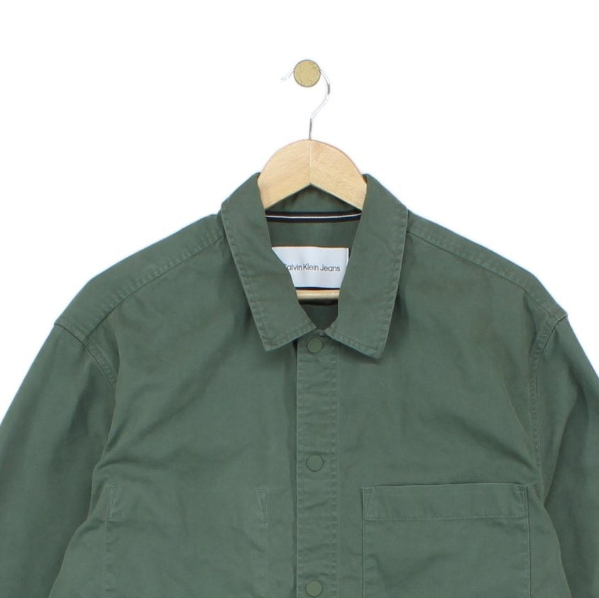 Mens Overshirt Relaxed Fit Long Sleeve Snap