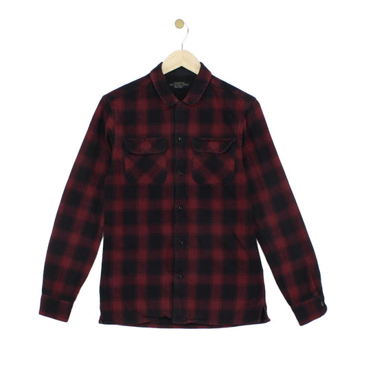 Mens Plaid Shirt Long Sleeve Button Up