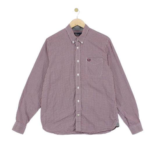 Mens Check Shirt Button Up Long Sleeve