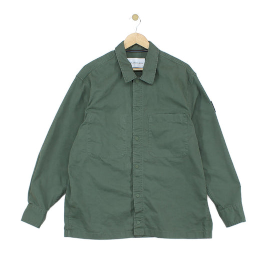 Mens Overshirt Relaxed Fit Long Sleeve Snap