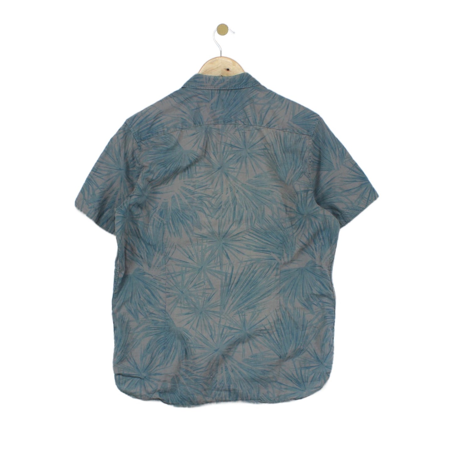 Mens Patterned Shirt Short Sleeve Cotton Linen