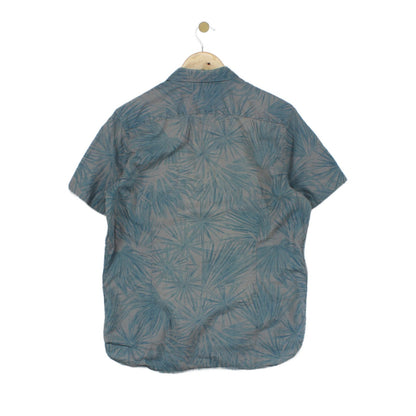 Mens Patterned Shirt Short Sleeve Cotton Linen