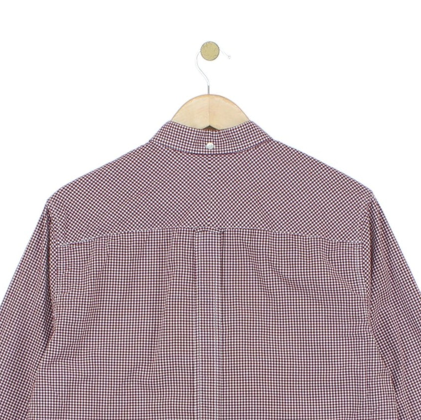 Mens Check Shirt Button Up Long Sleeve