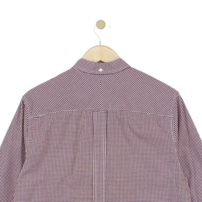 Mens Check Shirt Button Up Long Sleeve