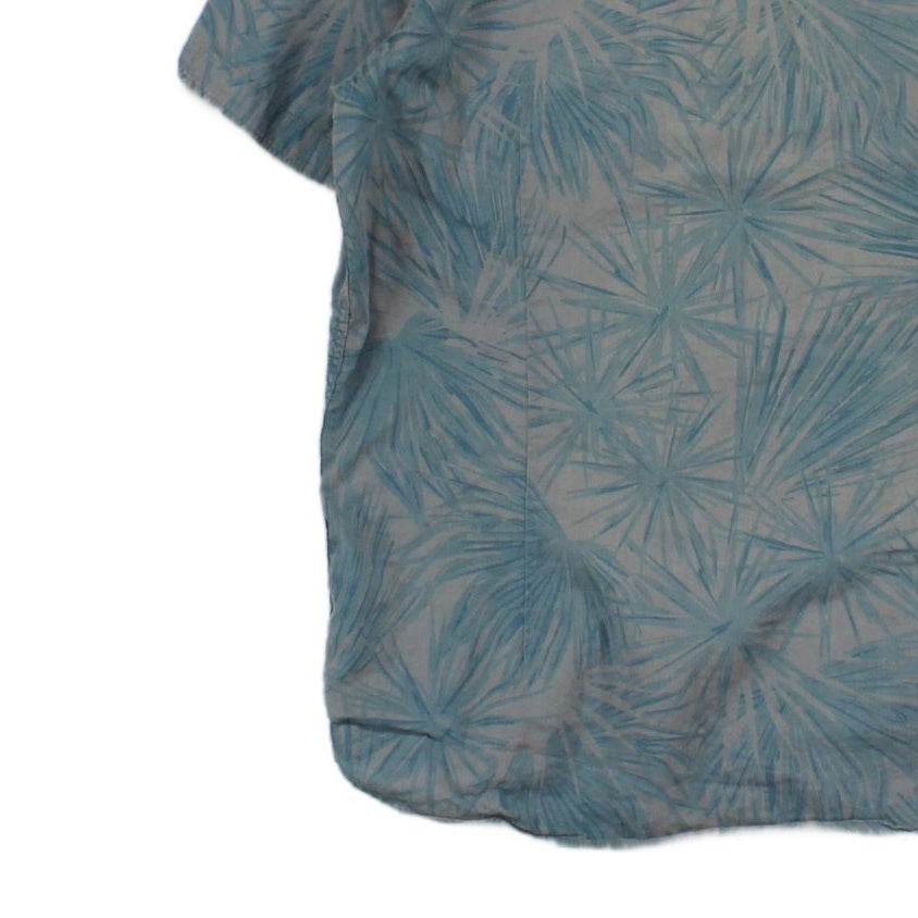Mens Patterned Shirt Short Sleeve Cotton Linen