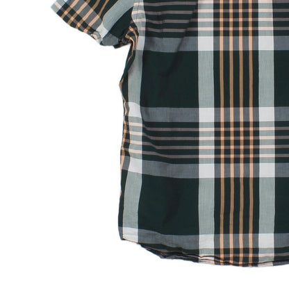 Mens Plaid Shirt Tailored Short Sleeve