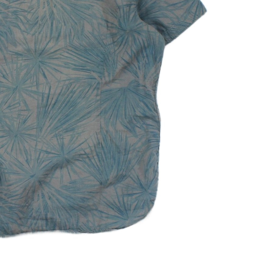 Mens Patterned Shirt Short Sleeve Cotton Linen