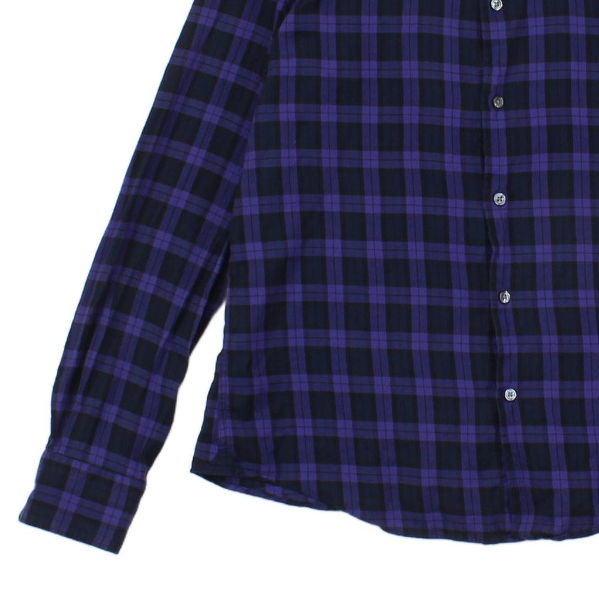 Mens Check Shirt Slim Fit Long Sleeve