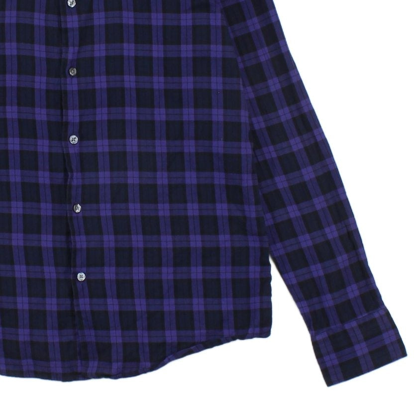 Mens Check Shirt Slim Fit Long Sleeve