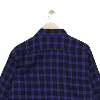 Mens Check Shirt Slim Fit Long Sleeve