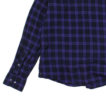 Mens Check Shirt Slim Fit Long Sleeve