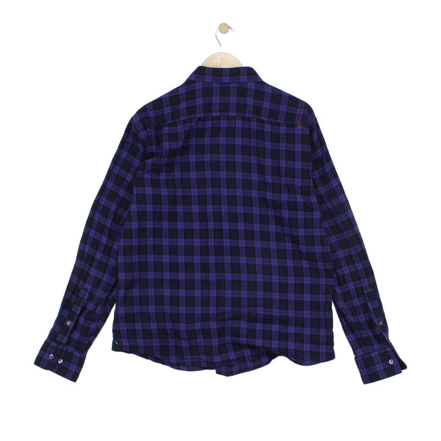 Mens Check Shirt Slim Fit Long Sleeve
