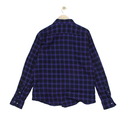 Mens Check Shirt Slim Fit Long Sleeve