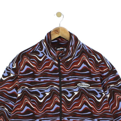 Womens Abstract Fleece Jacket Retro Oversized