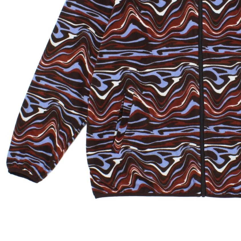 Womens Abstract Fleece Jacket Retro Oversized