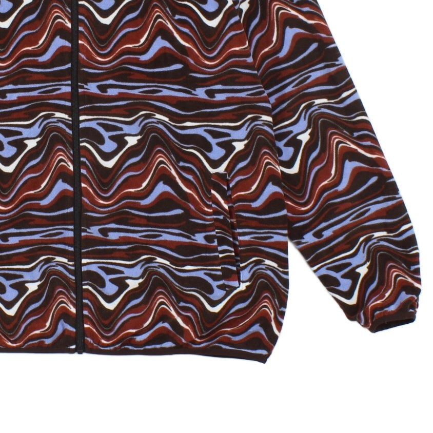 Womens Abstract Fleece Jacket Retro Oversized